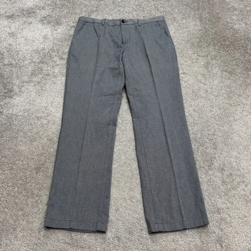 Banana Republic Kentfield Cotton Dress Pants Mens 33x30 Gray Straight Leg Career